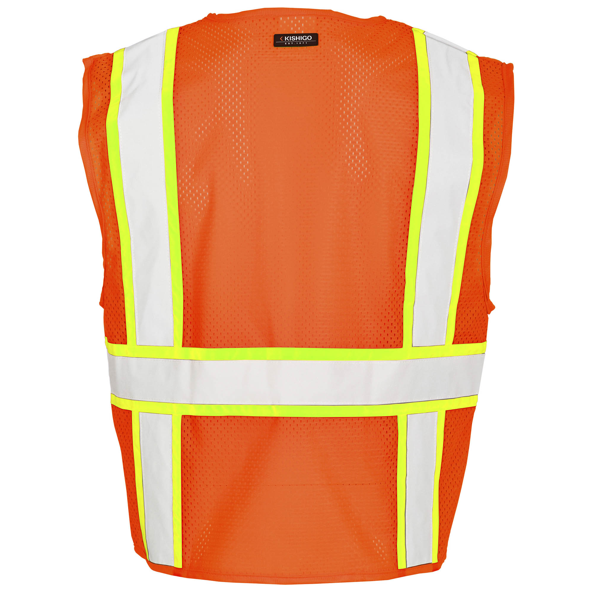 Kishigo 1164 Solid Front Mesh Back Safety Vest - Orange | Full Source