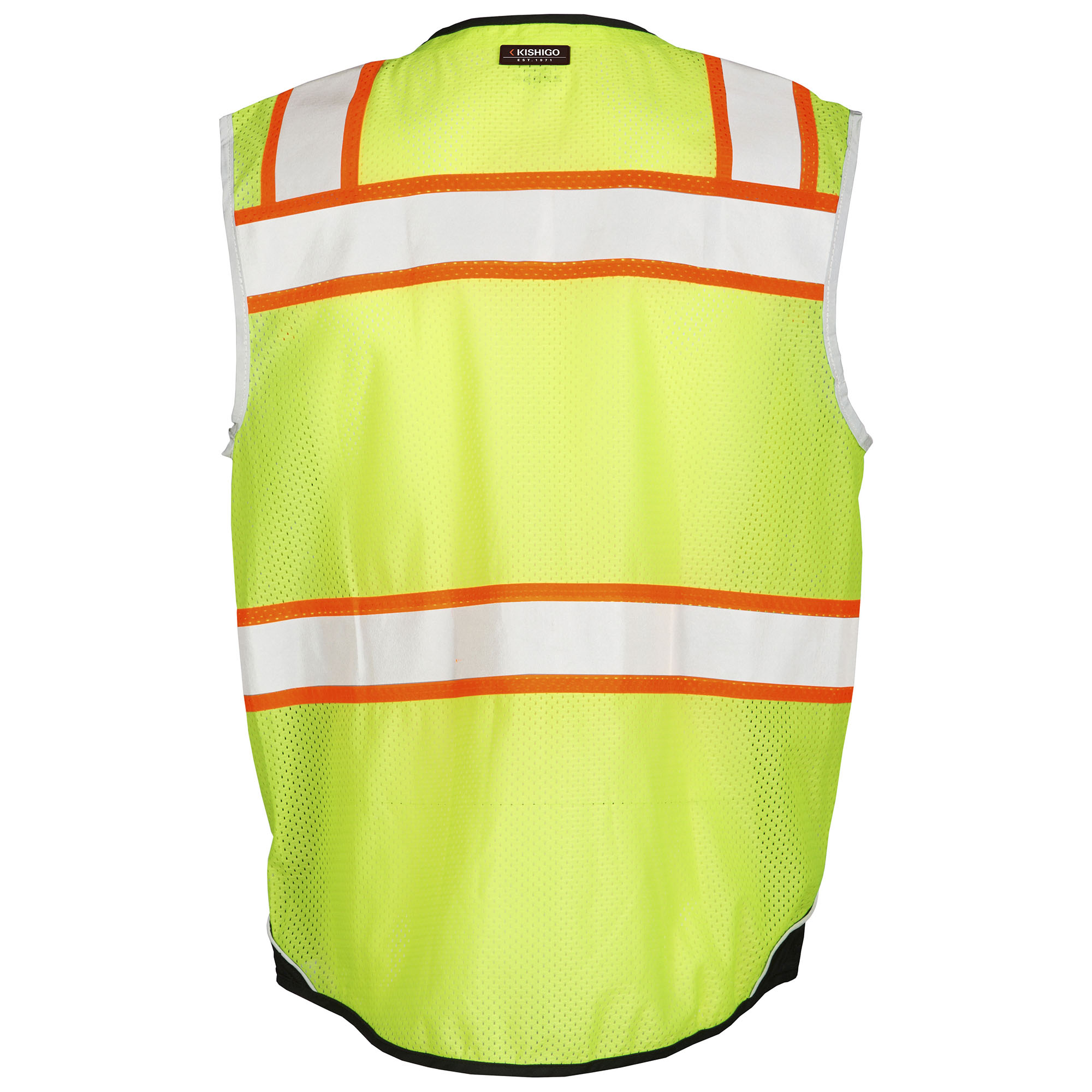 Kishigo 1515 Black Series Black Bottom Safety Vest - Yellow/Lime
