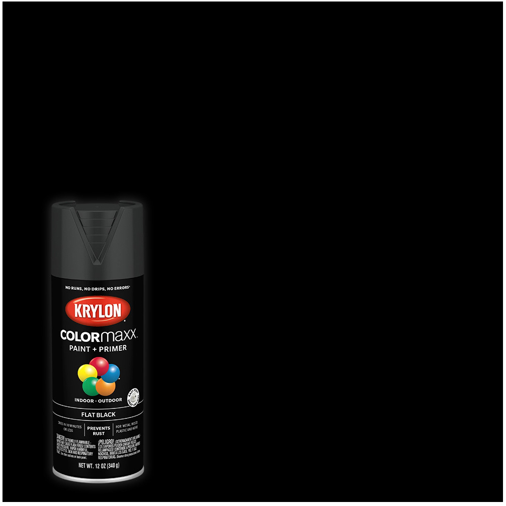 KRYLON K01613A07 Industrial ACRYLI-QUIK Semi-Flat Black Acrylic Lacquer  Paint - 340 Gram (12 oz) Aerosol Can at