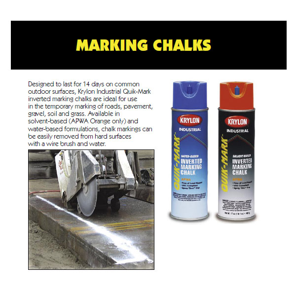 Krylon KWBC3503A QuikMark Inverted Marking Chalk APWA Red Full Source