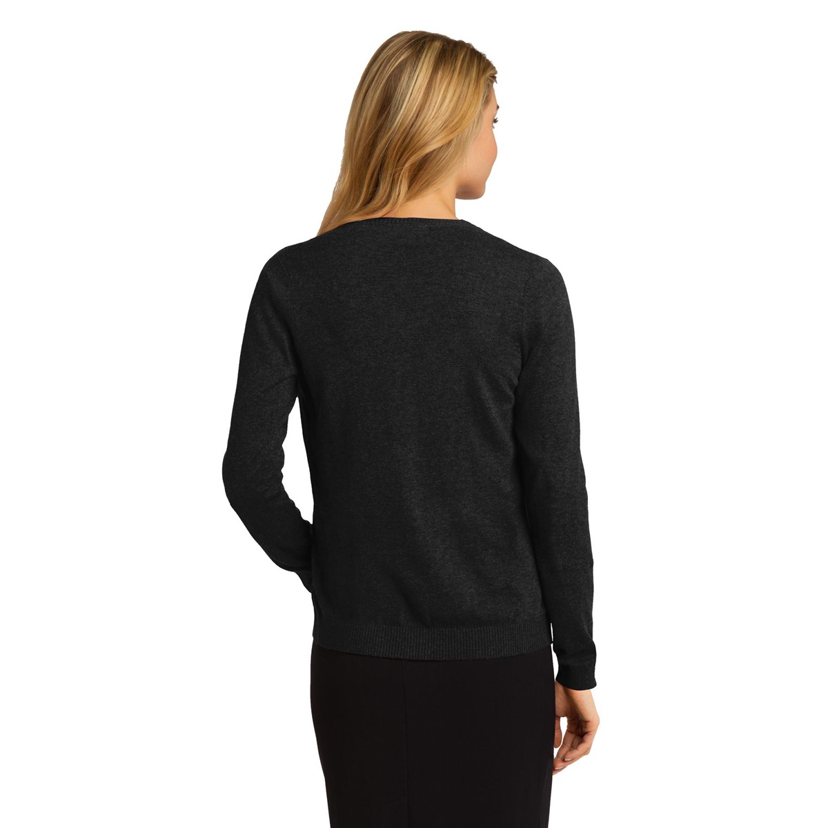 Port Authority LSW287 Ladies Cardigan Black Full Source