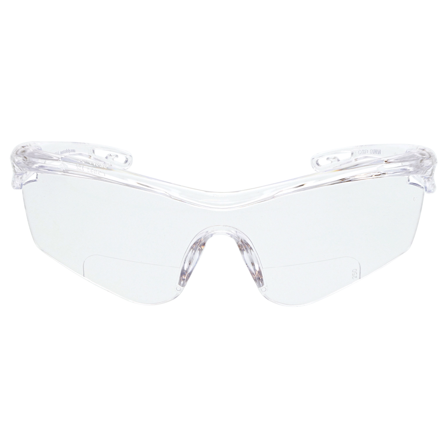 Mcr Safety Cl4h25pf Checklite Cl4 Readers Safety Glasses Clear Temples Clear Bifocal Antifog