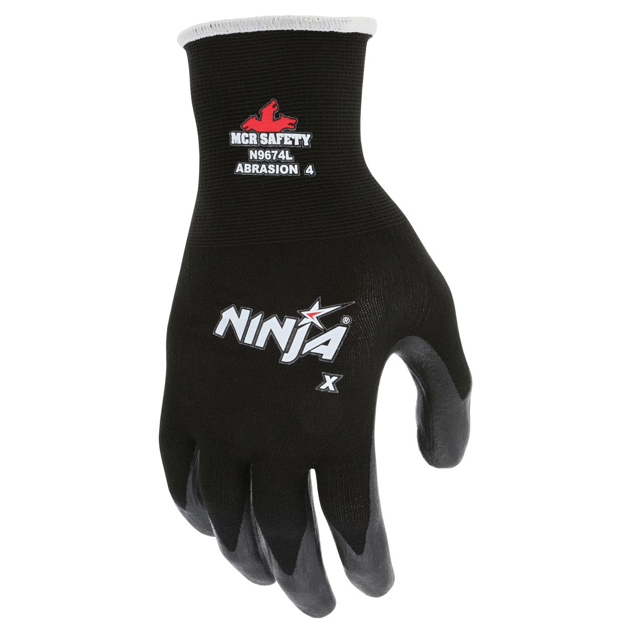 Ninja X Bi-Polymer Coated Palm Gloves – Black, Medium (1 Pair) By Memphis Glove