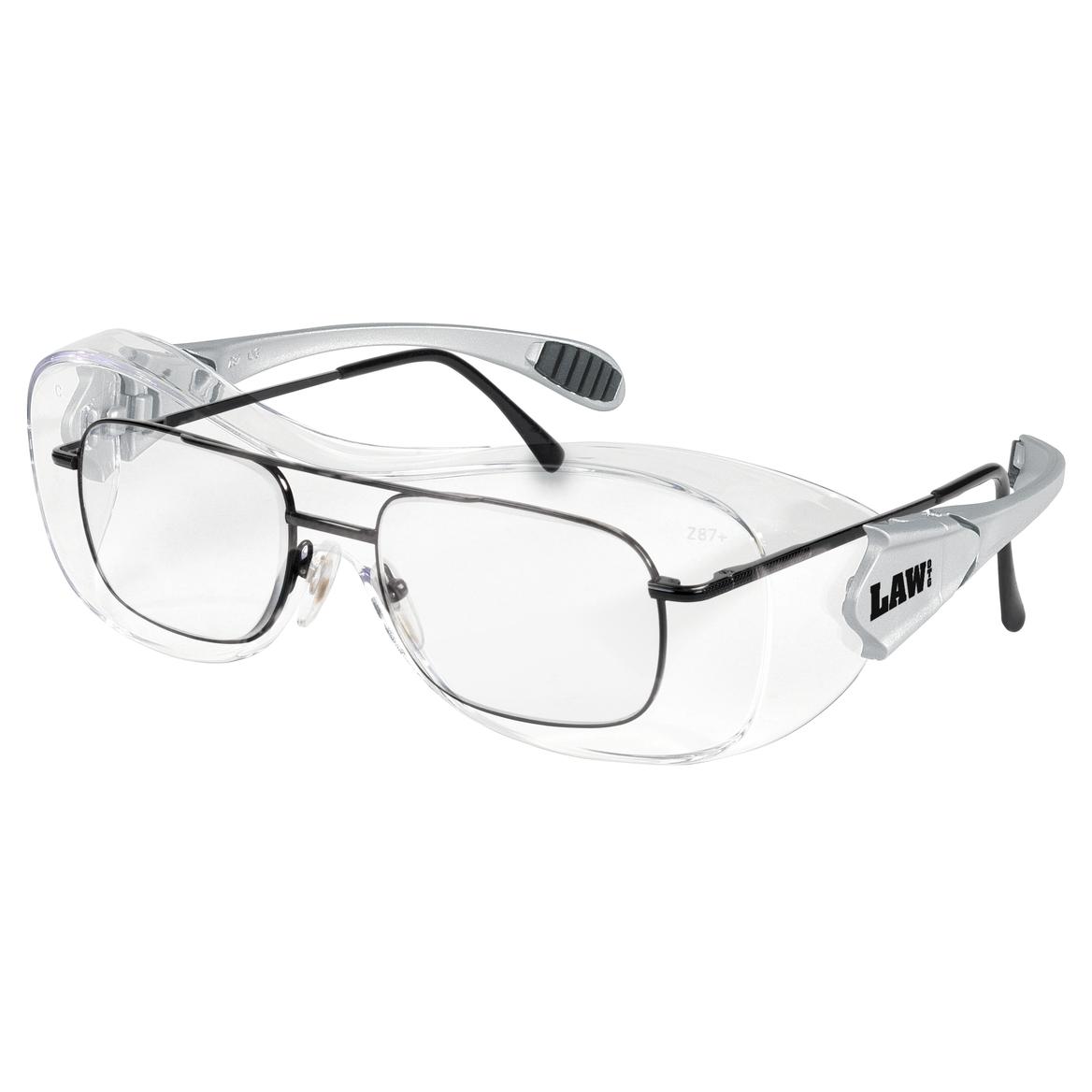 MCR Safety OG110AF Law OTG Safety Glasses Silver Temples Clear Anti