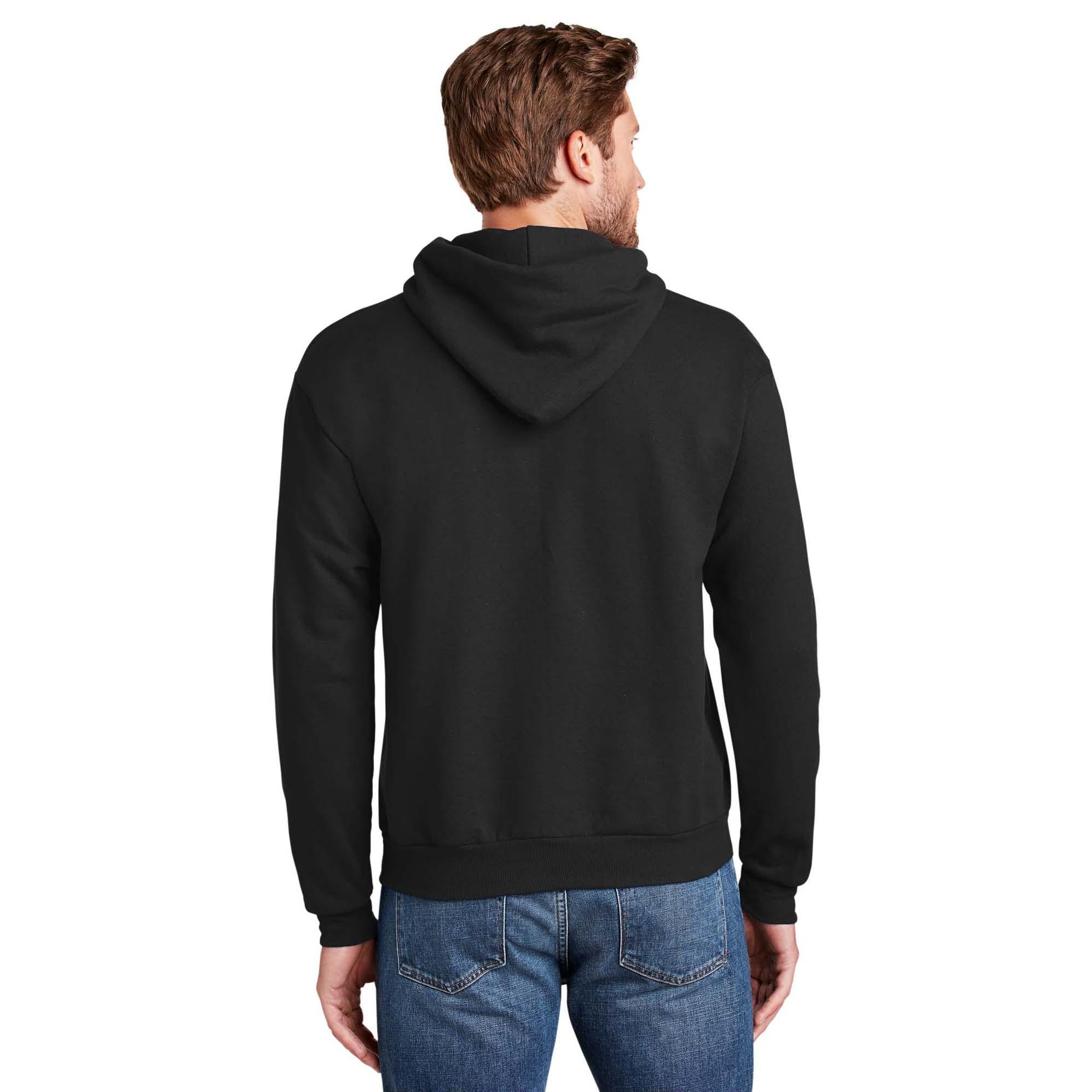 Hanes P170 EcoSmart Pullover Hooded Sweatshirt - Black | Full Source