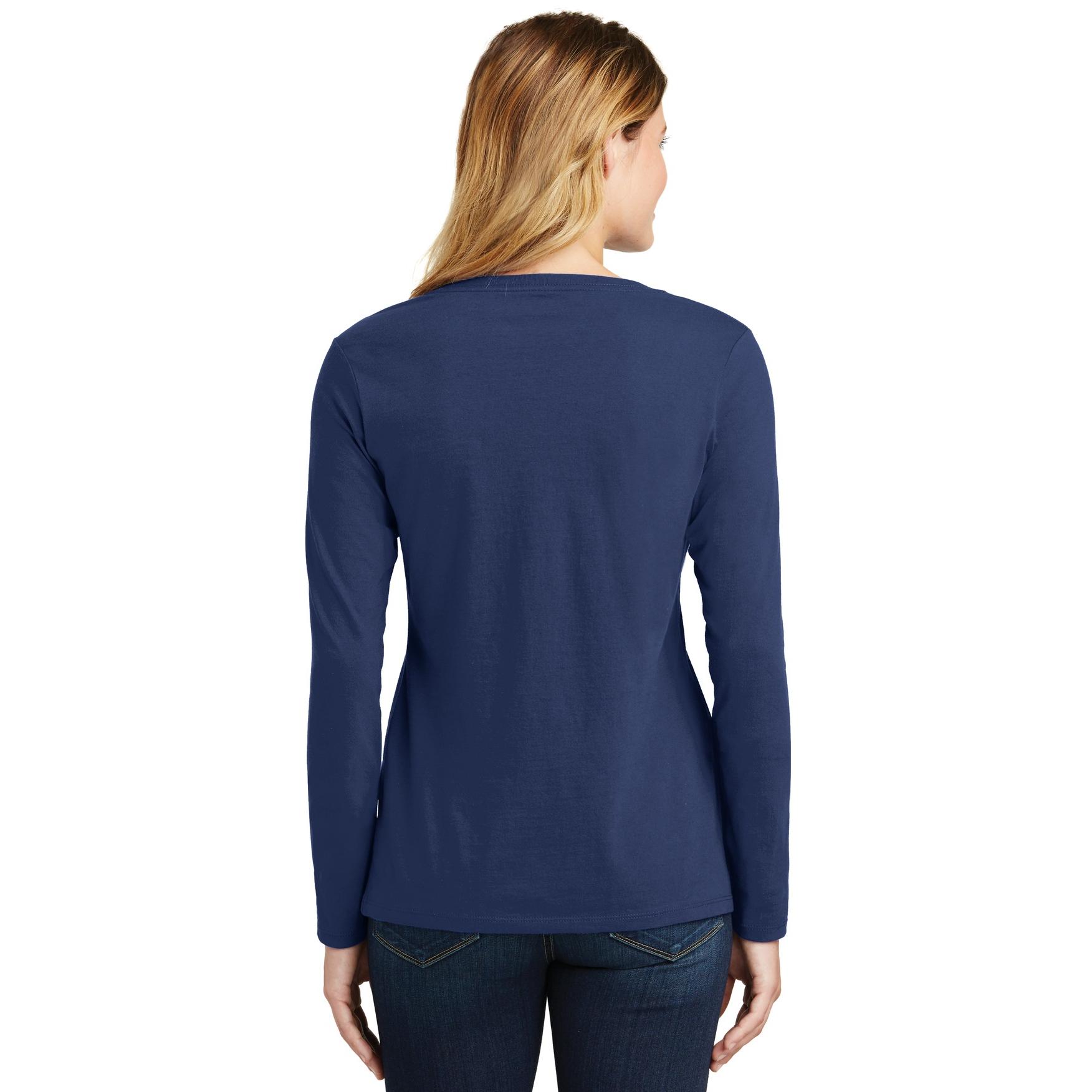 Port & Company LPC450VLS Ladies Long Sleeve Fan Favorite V-Neck Tee ...