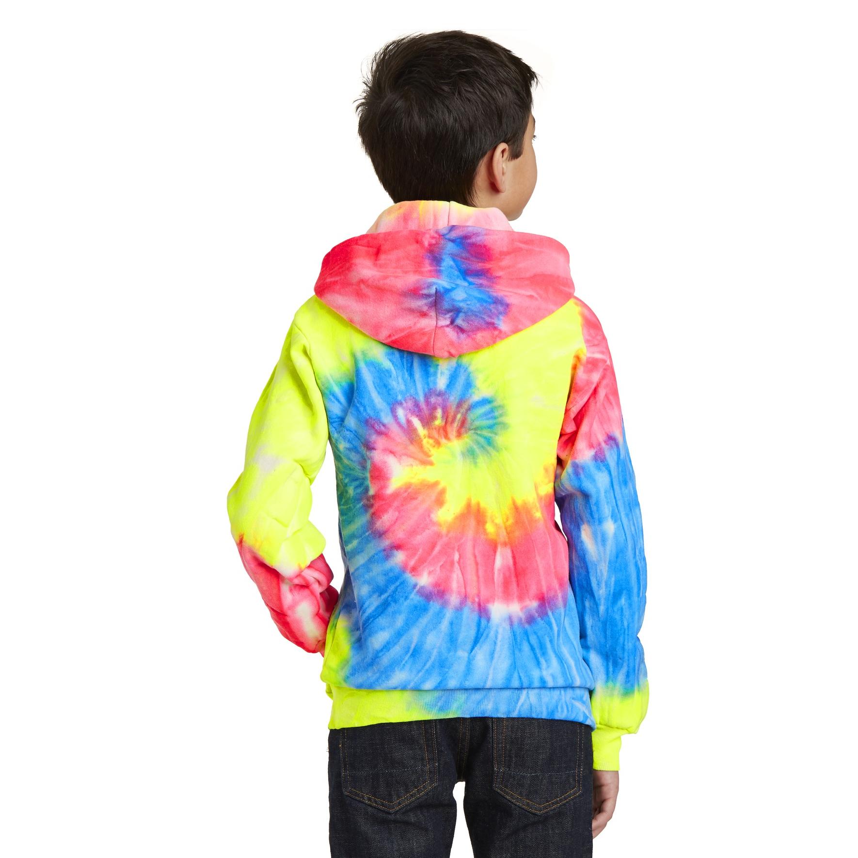 Rainbow Tie Dye Hoodie Neon Rainbow Hoodie Port Company PC146Y