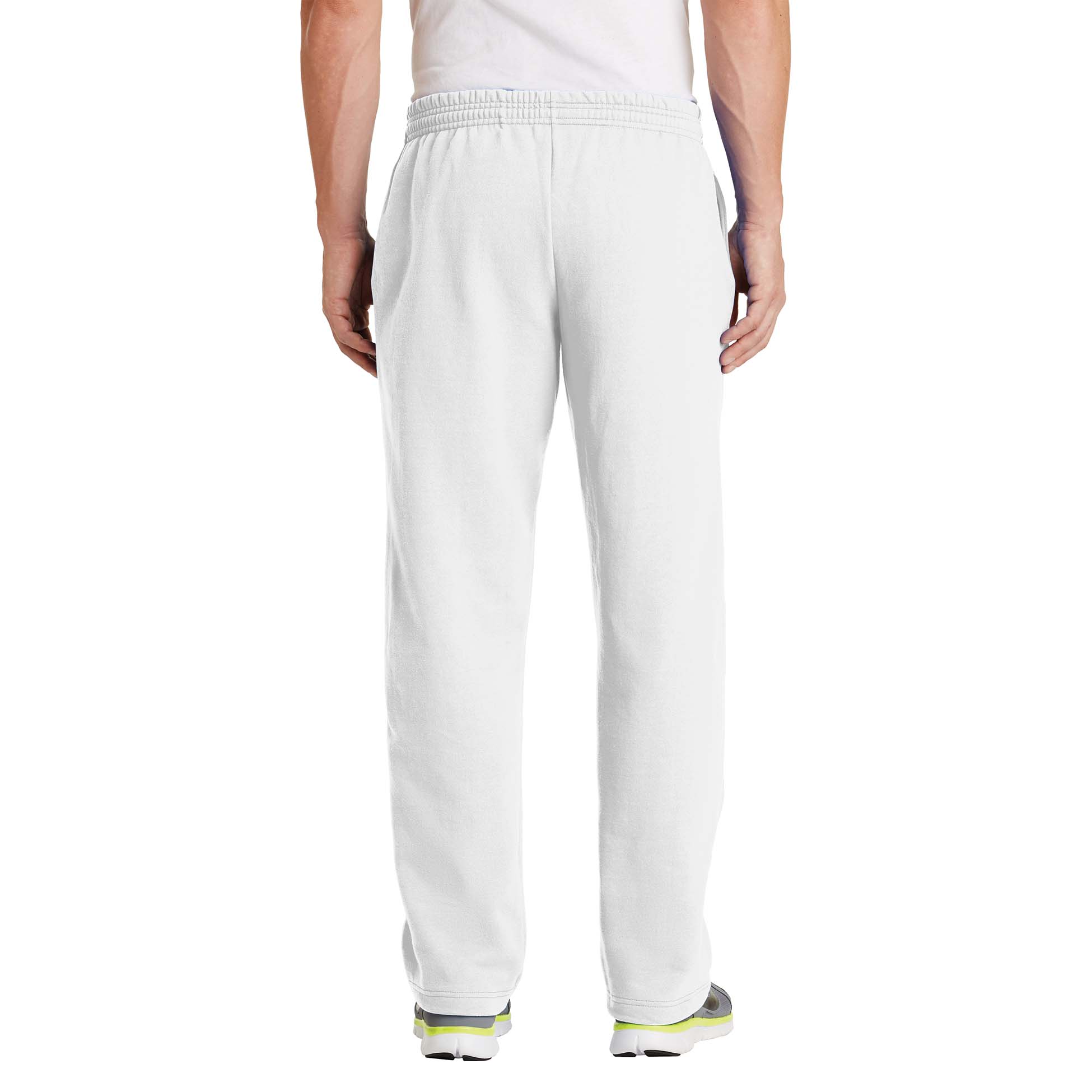 white fleece sweatpants