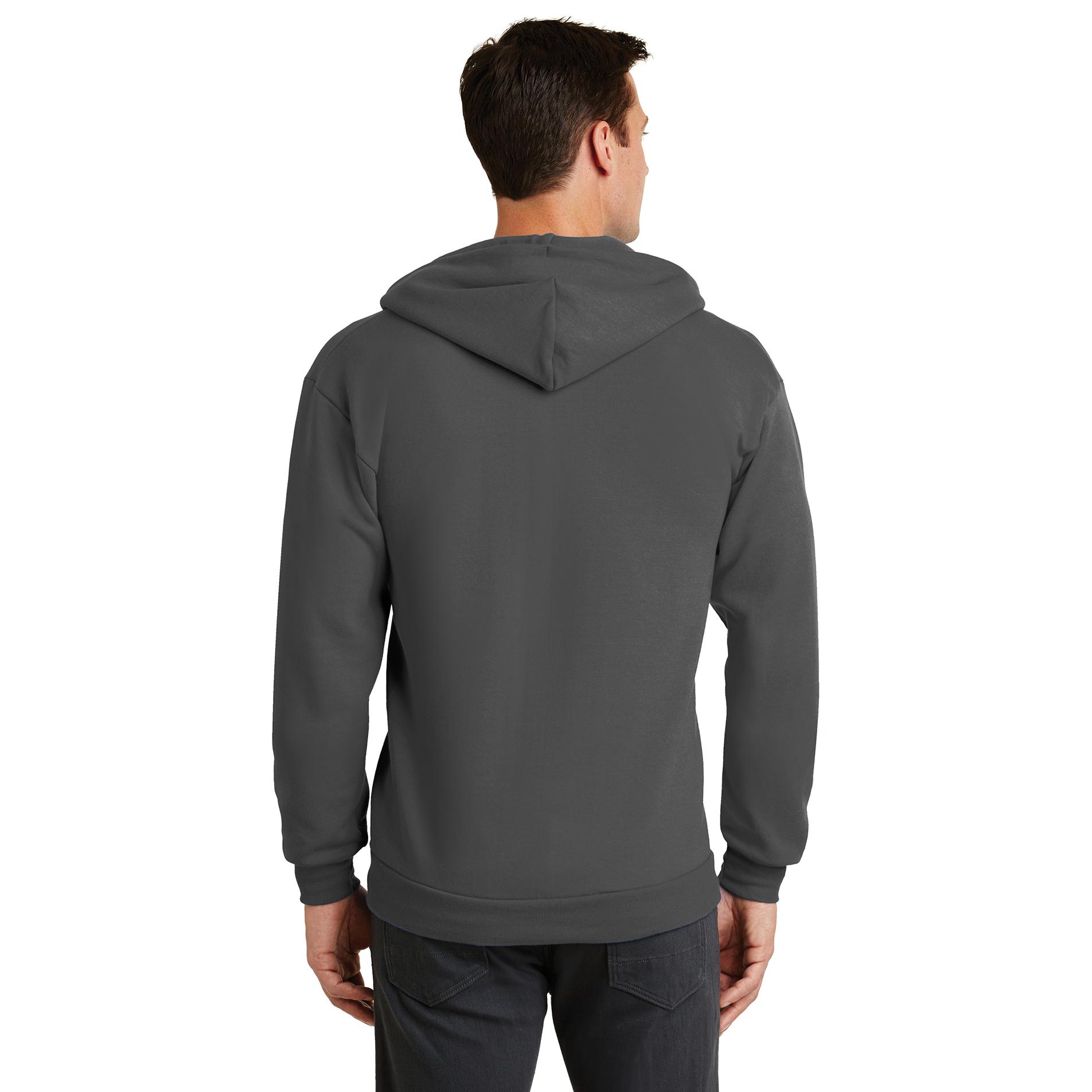 Port & Company PC78ZH Core Fleece Full-Zip Hooded Sweatshirt - Charcoal ...