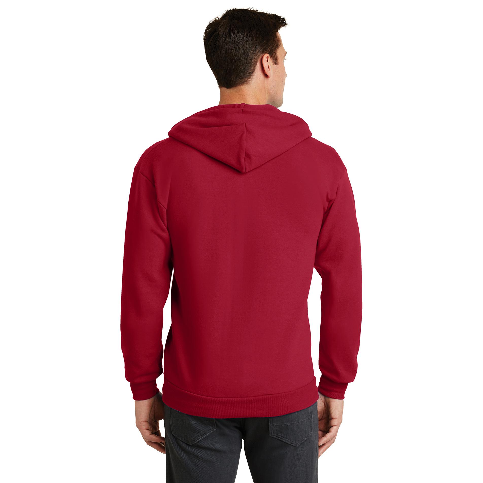 Port & Company PC78ZH Core Fleece Full-Zip Hooded Sweatshirt - Red ...