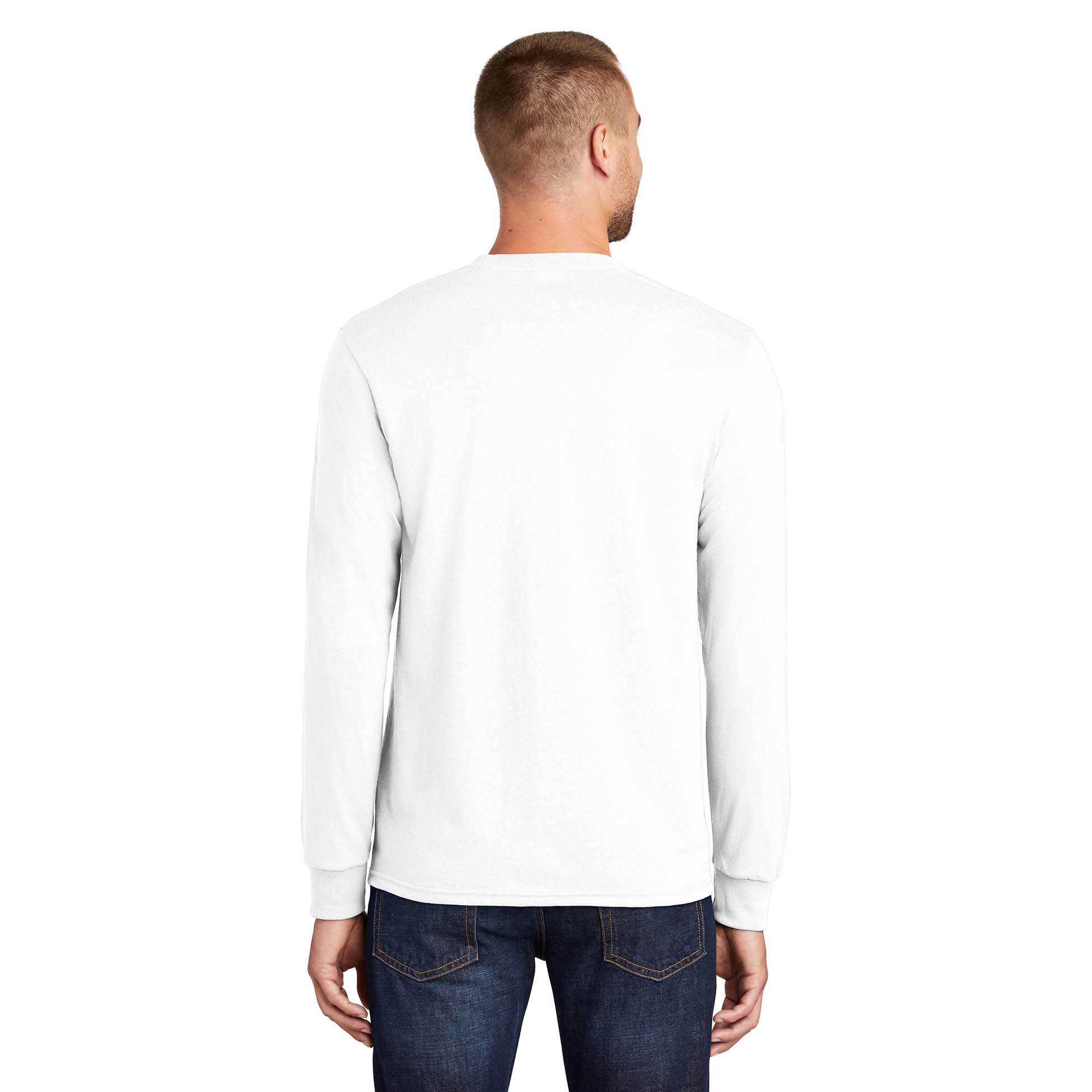 Port & Company PC55LS Long Sleeve Core Blend Tee - White | Full Source