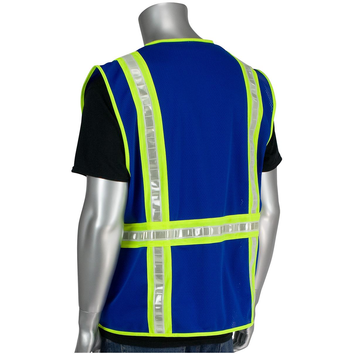 Custom Blue Safety Vest / Royal Blue Mesh Safety Vest with Orange ...