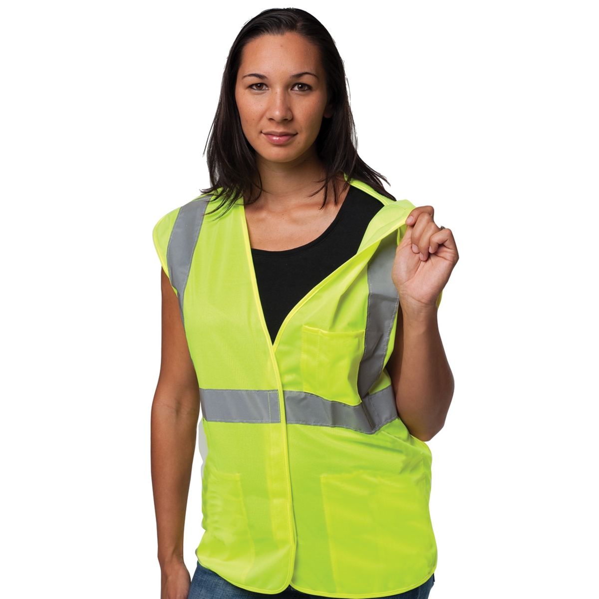 Pip Vests PIP 302-5PV Type R Class 2 Solid Breakaway Safety Vest with Three ...