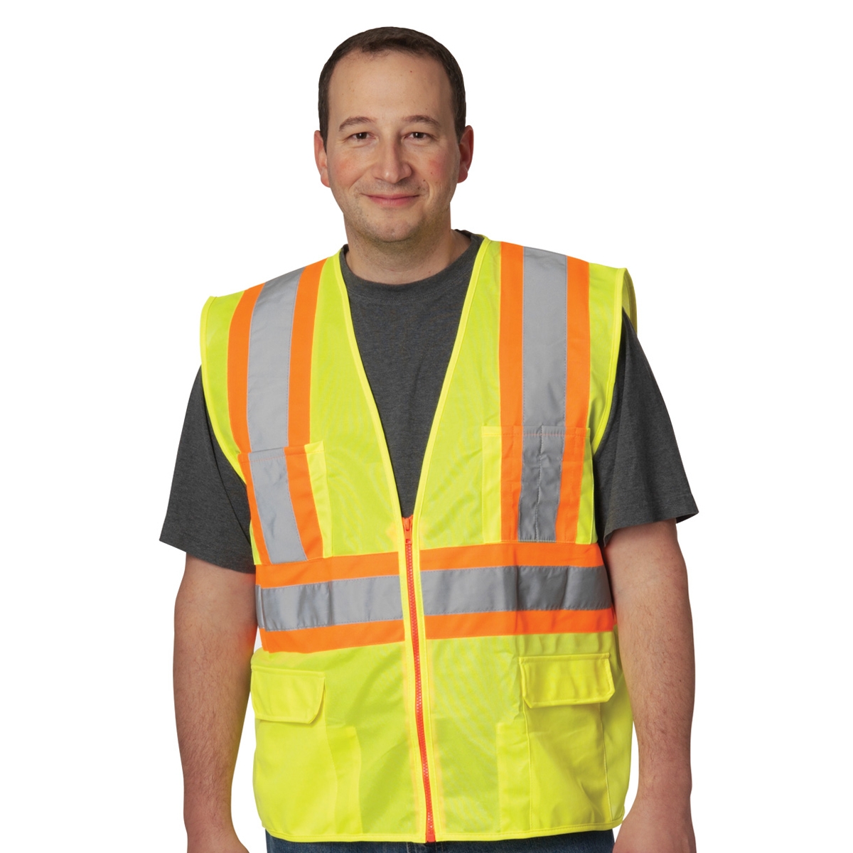 PIP 302-MAP Type R Class 2 Solid Two-Tone Surveyor Safety Vest with ...
