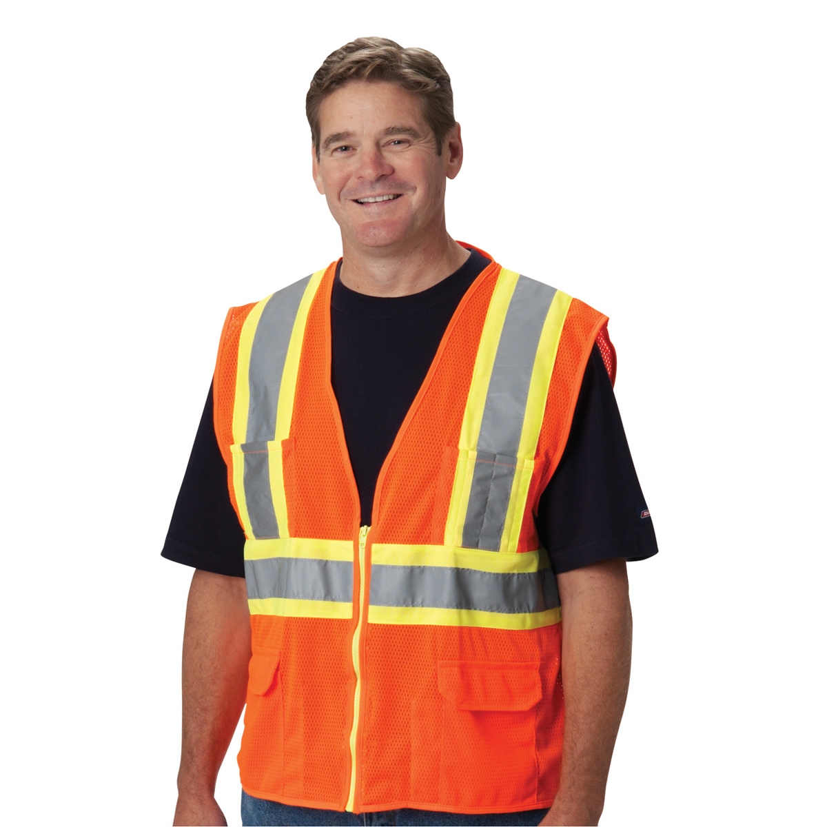 PIP 302-MAPM Type R Class 2 Mesh Two-Tone Surveyor Safety Vest with ...
