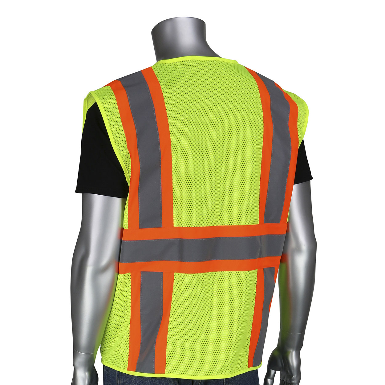 PIP 302-MVZP Type R Class 2 Two-Tone Mesh Safety Vest with Six Pockets ...