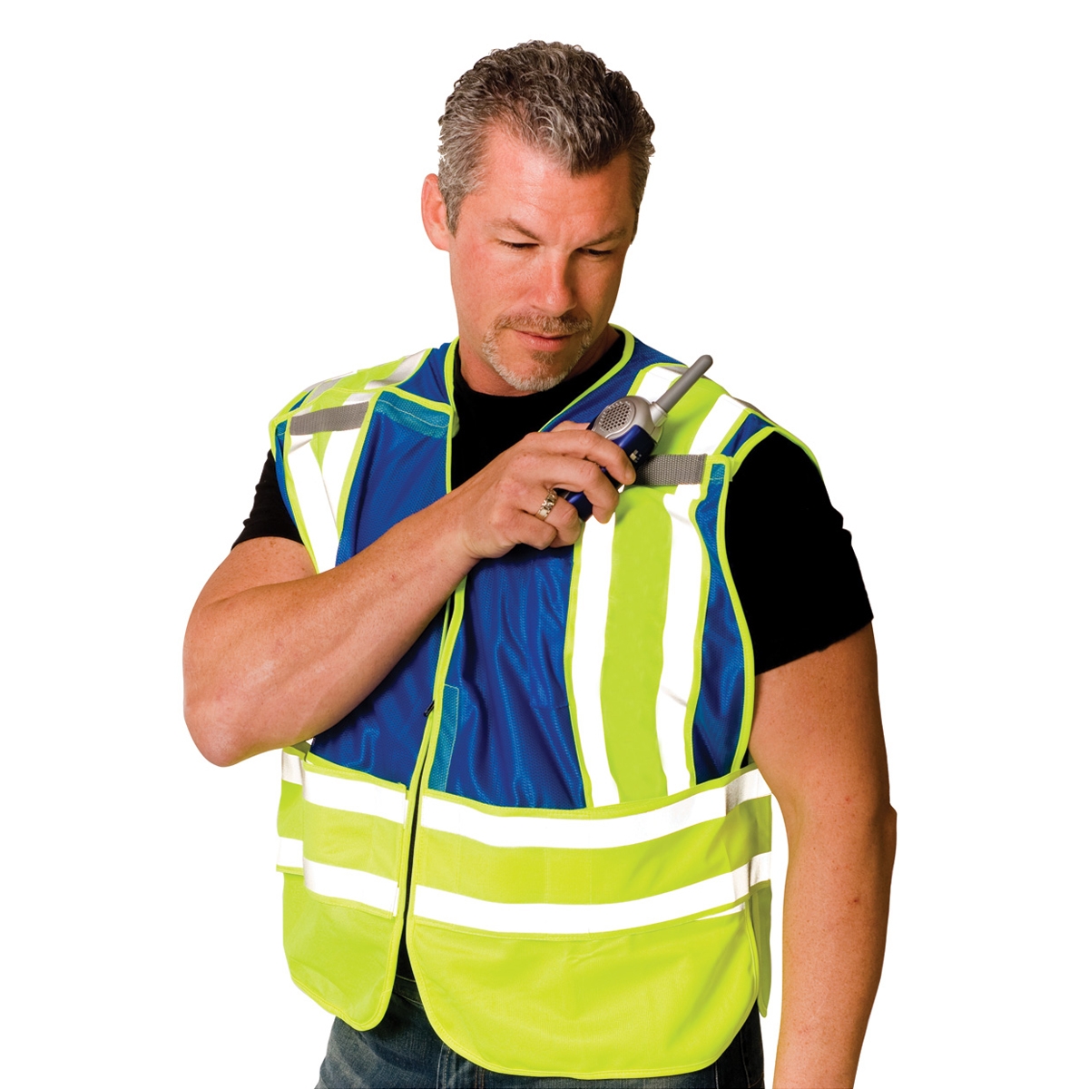 Pip Vests PIP 302-PSV ANSI Type P Class 2 Public Safety Vest - Yellow/Blue | Full ...