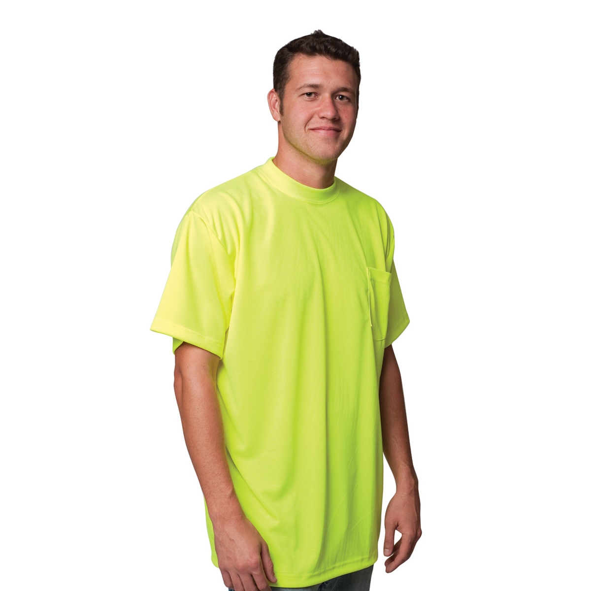 PIP 310-CNTSN Non-ANSI Short Sleeve Safety T-Shirt - Yellow/Lime | Full ...