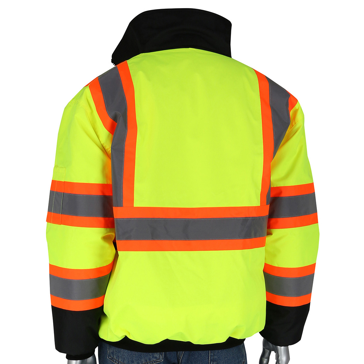 PIP 333-1745 Type R Class 3 Two-Tone Black Bottom Bomber Jacket with ...