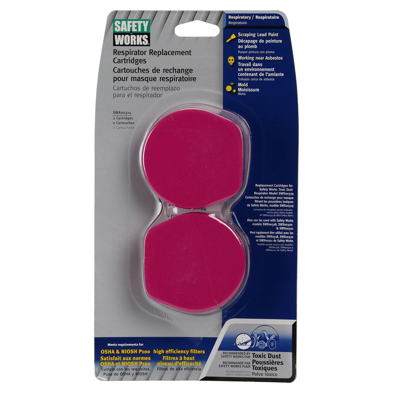 PIP SWX00324 Safety Works P100 Toxic Dust Replacement Filters (2 Pack)