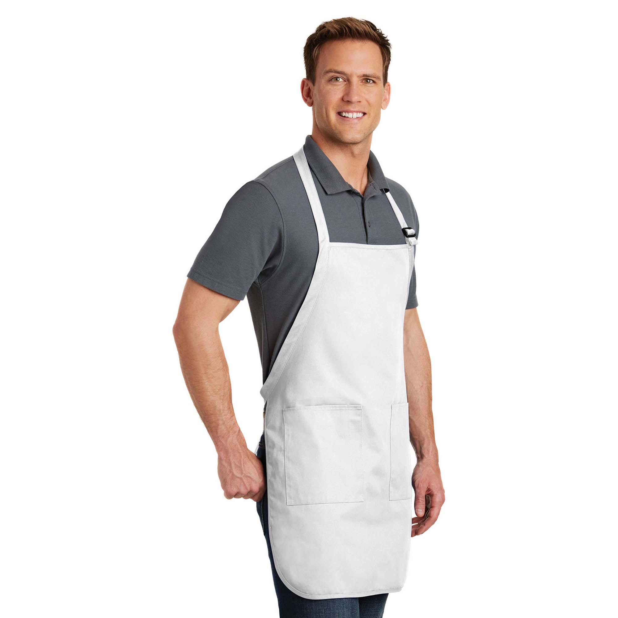 Port Authority A500 Full Length Apron With Pockets - White 