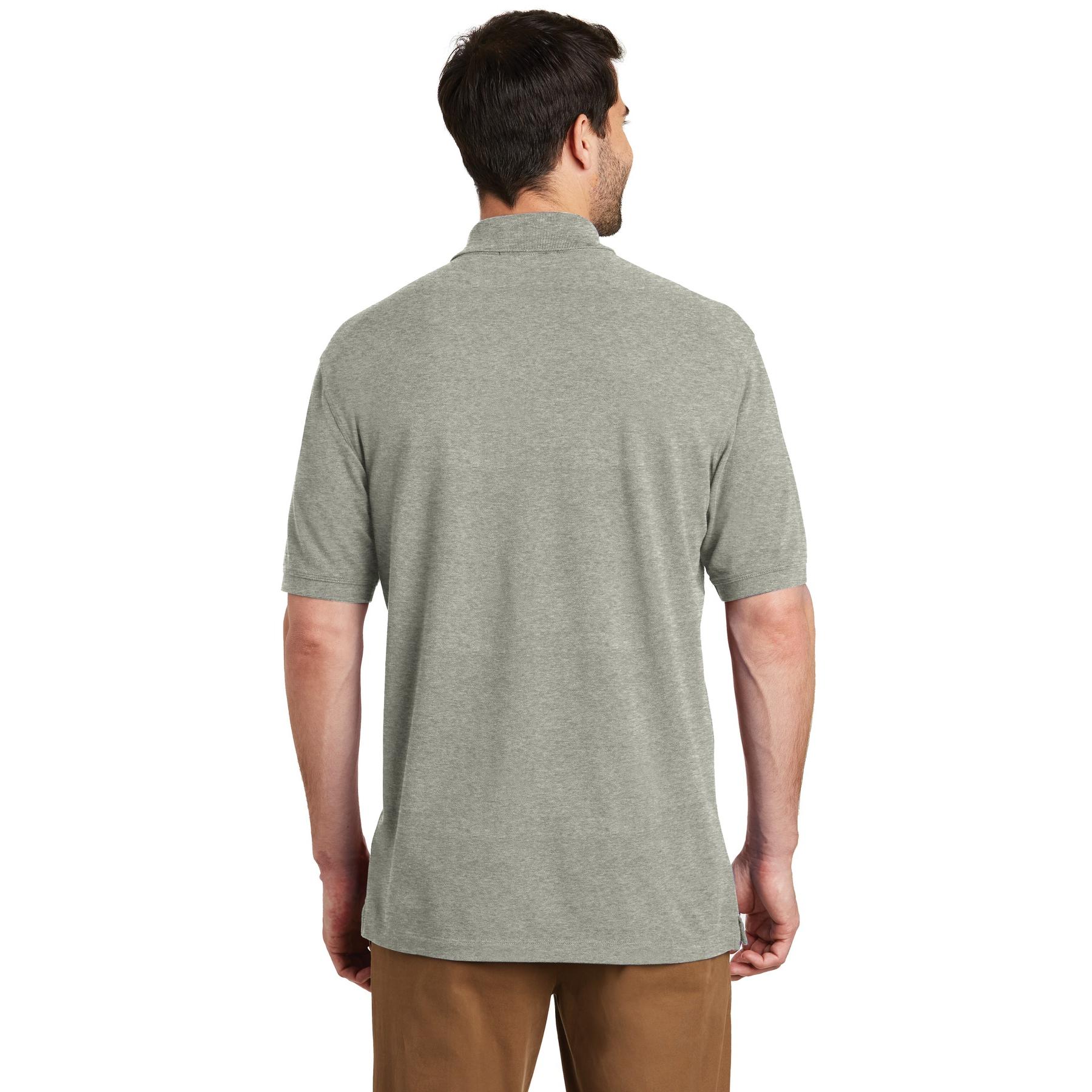 Port Authority K8000 EZCotton Polo Oxford Heather Full Source