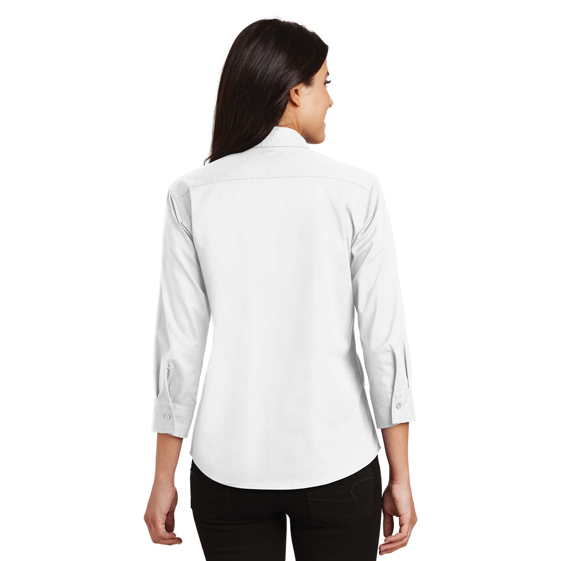Port Authority L612 Ladies 3/4-Sleeve Easy Care Shirt - White | Full Source