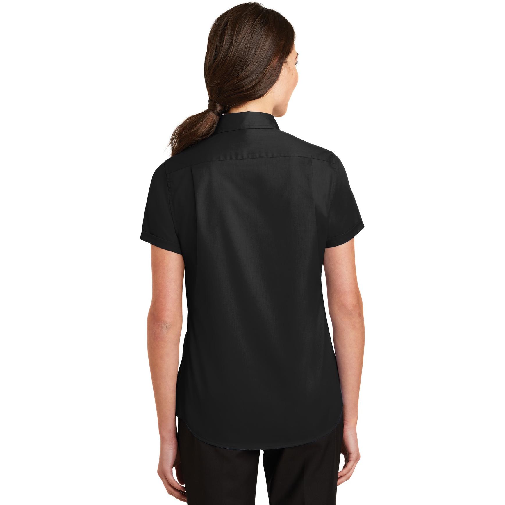 Port Authority L664 Ladies Short Sleeve SuperPro Twill Shirt - Black ...