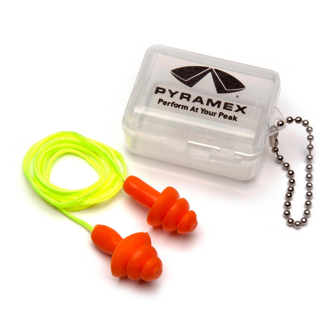 Pyramex RP3001PC Reusable Corded TPR Rubber Ear Plugs in Plastic Case