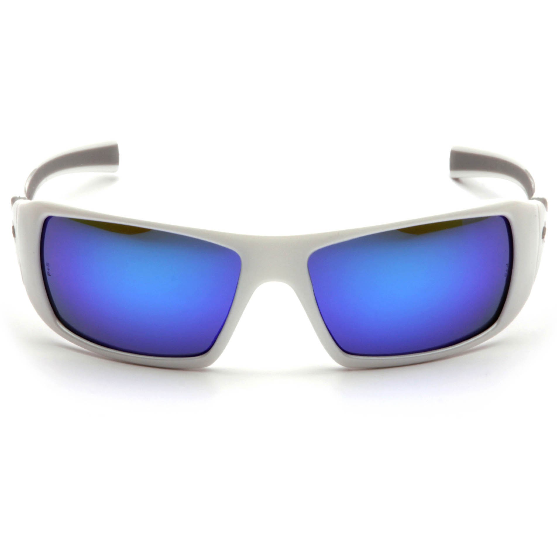 Pyramex SW5665D Goliath Safety Glasses White Frame Blue Mirror Lens