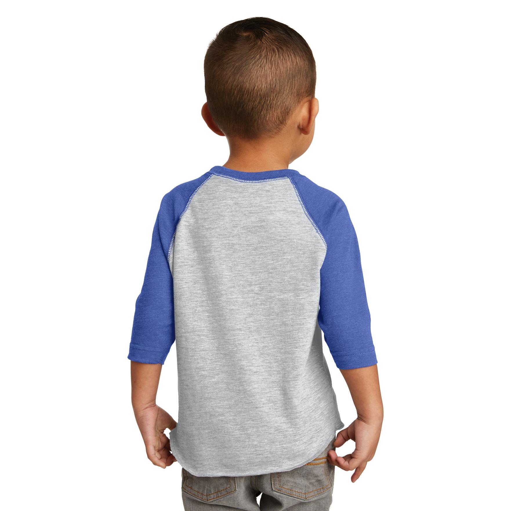 RS3330 - Rabbit Skins Toddler Baseball Jersey Tee Black Solid/White