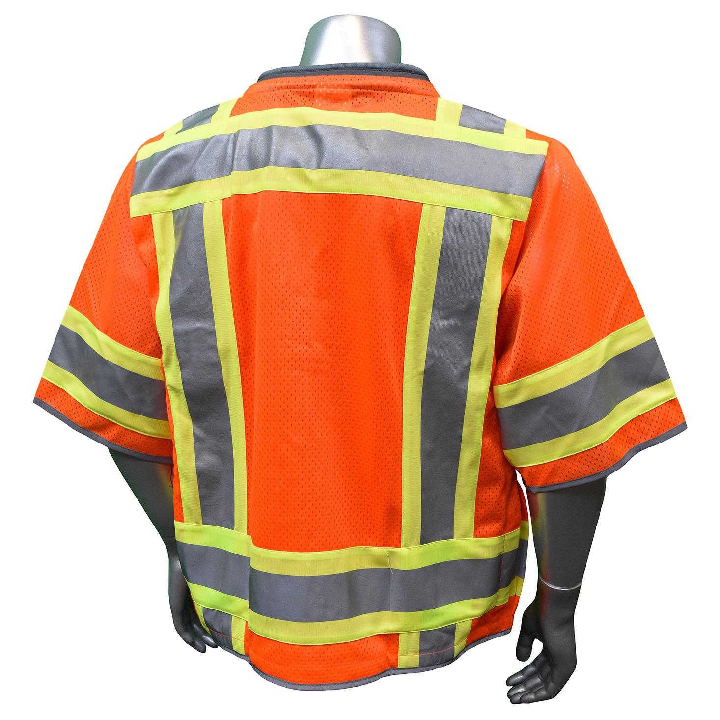 Radians SV55-3ZOD Type R Class Heavy Duty Two-Tone Engineer Safety Vest  Orange Full Source