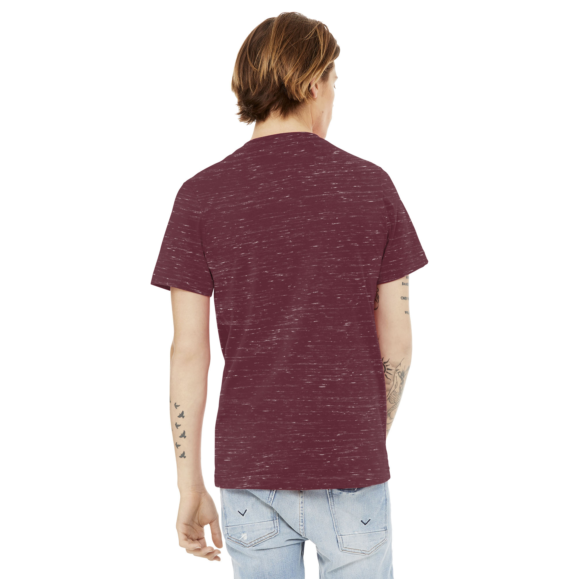 Bella + Canvas BC3655 Unisex Textured Jersey V-Neck Tee - Maroon Marble ...