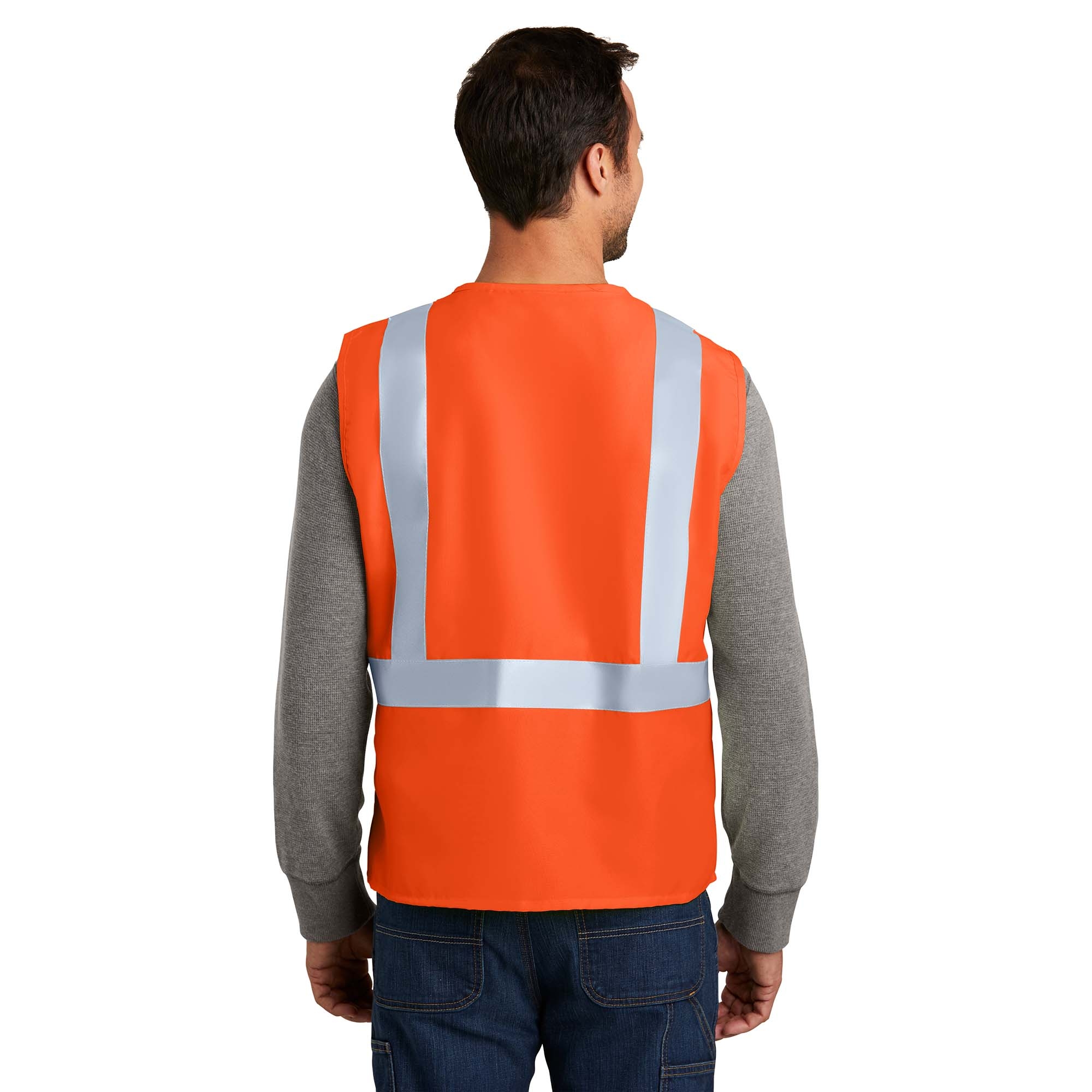 CornerStone CSV400 Type R Class Solid Safety Vest Orange Full Source