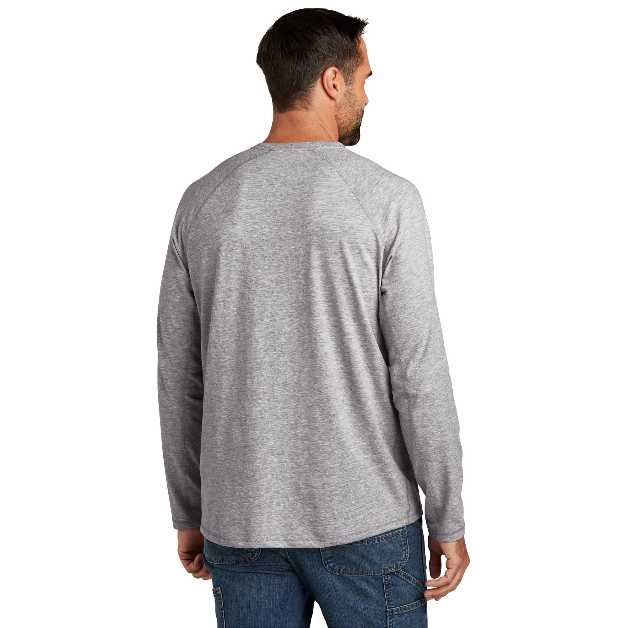 Tシャツ・カットソー KHAKIPOINT Ribbed Button Tshirt (gray) Carhartt CT104617 T-Shirt with Custom Embroidery