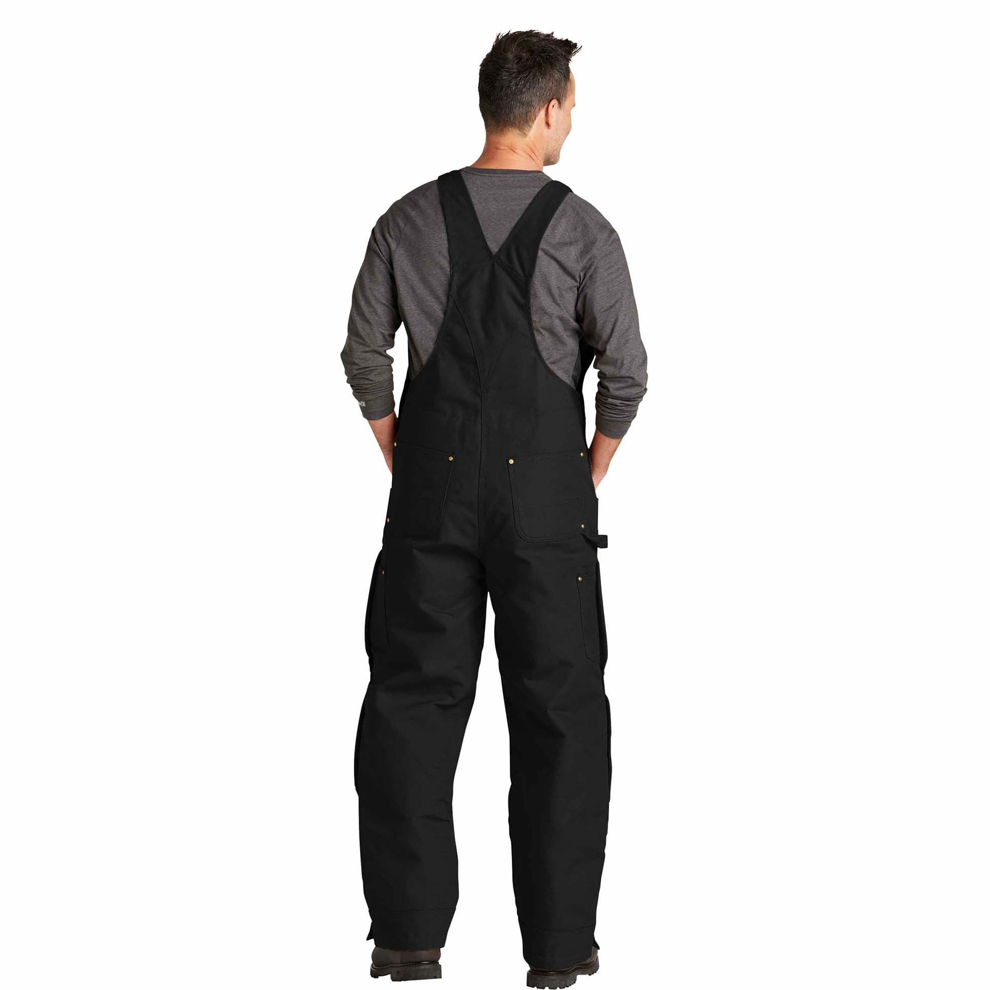 Carhartt CT106672 Firm Duck Insulated Bib Overalls - Black | Full