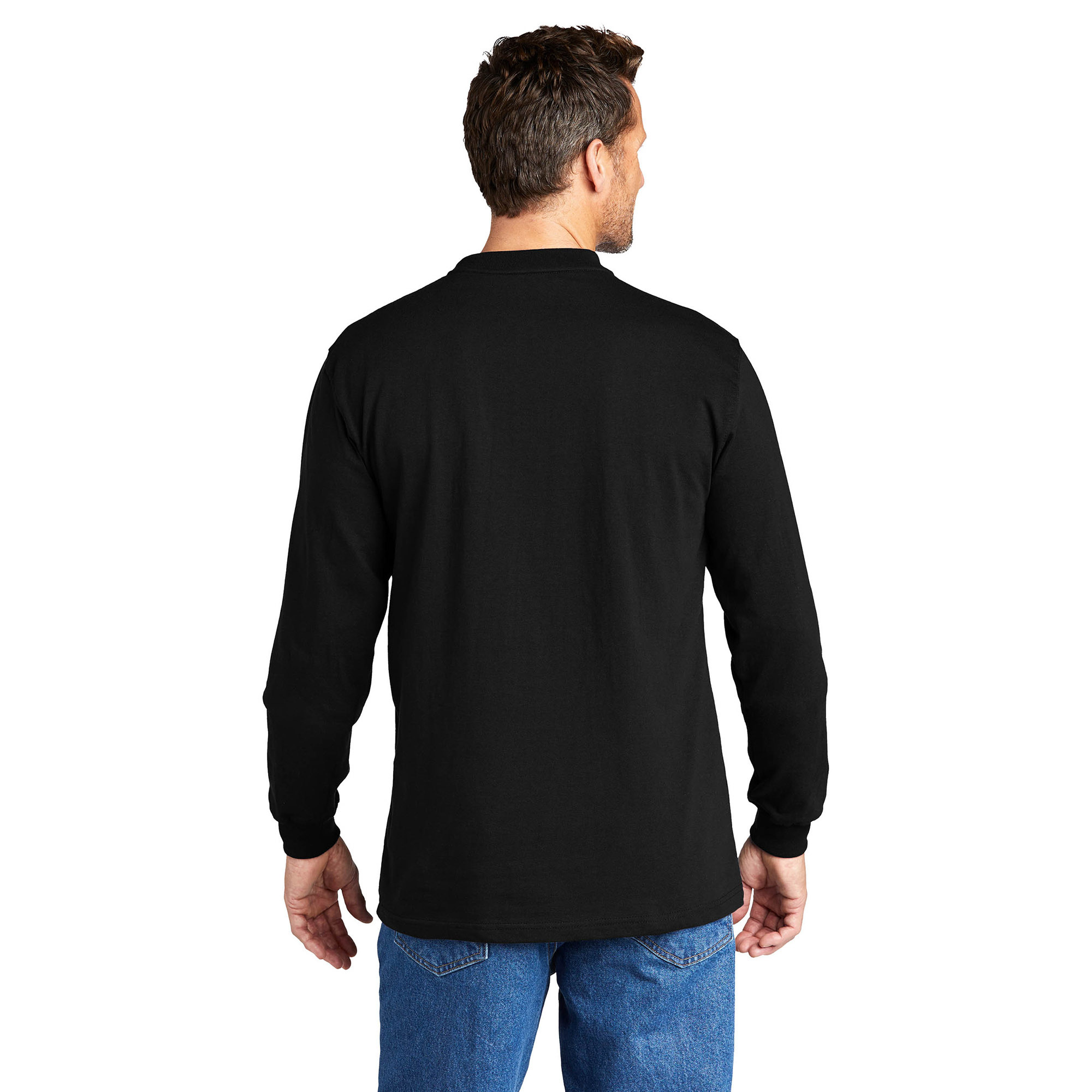 Carhartt K128 Workwear Long Sleeve Henley T-Shirt - Black | Full