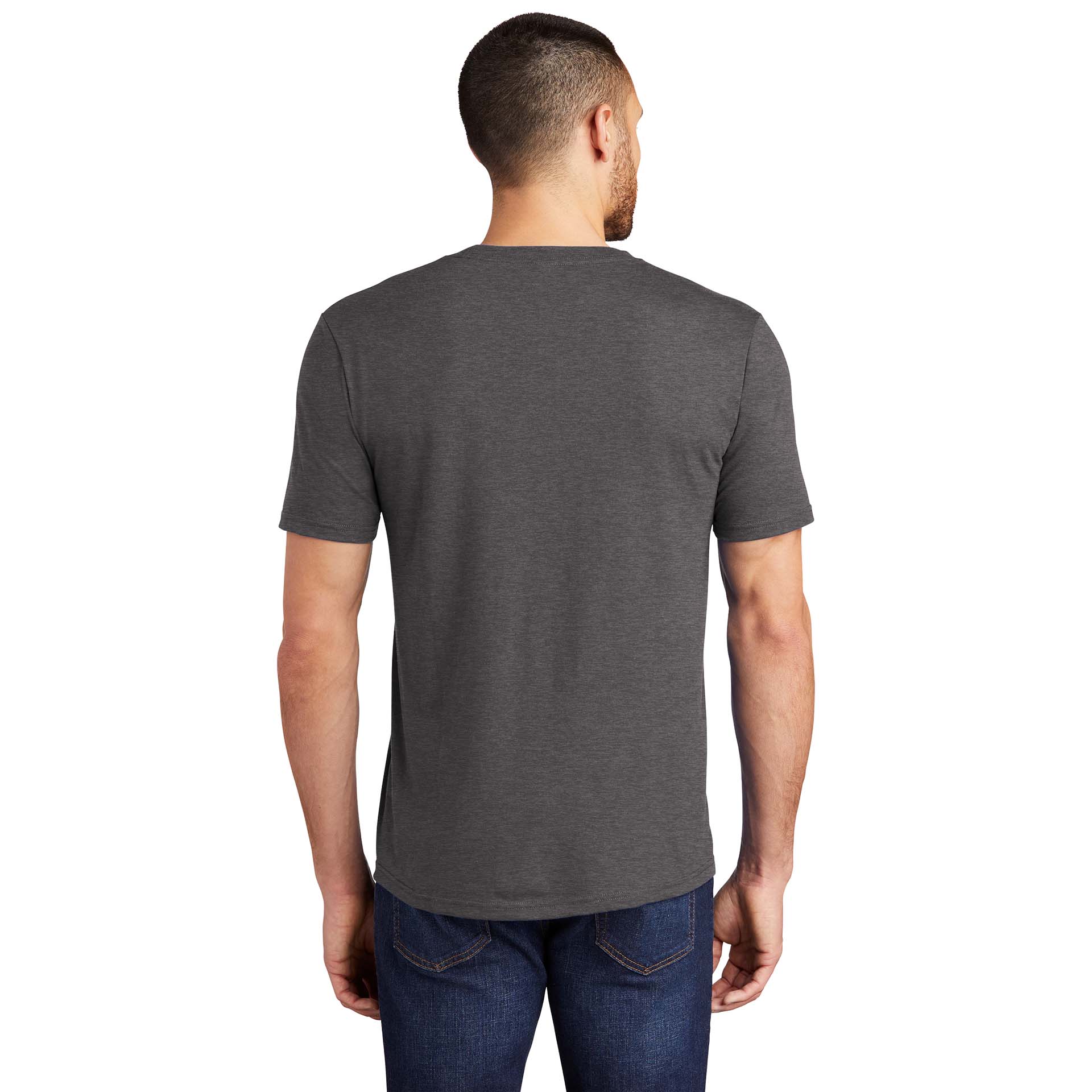 District Made Mens Tri-Blend Pocket Tee, XS, Charcoal Heather