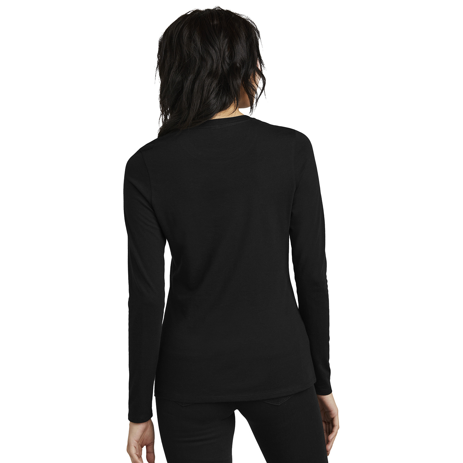 District DT110 Women's Perfect Blend CVC Long Sleeve Tee - Black | Full ...