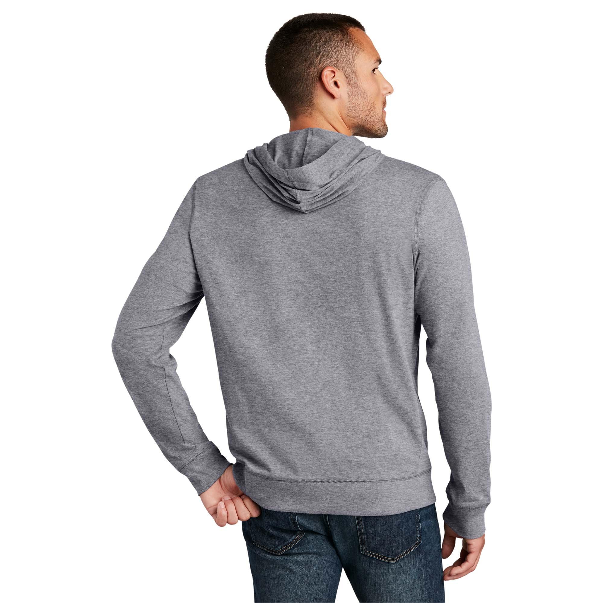 District DT1100 Jersey Full-Zip Hoodie - Dark Heather Grey | Full