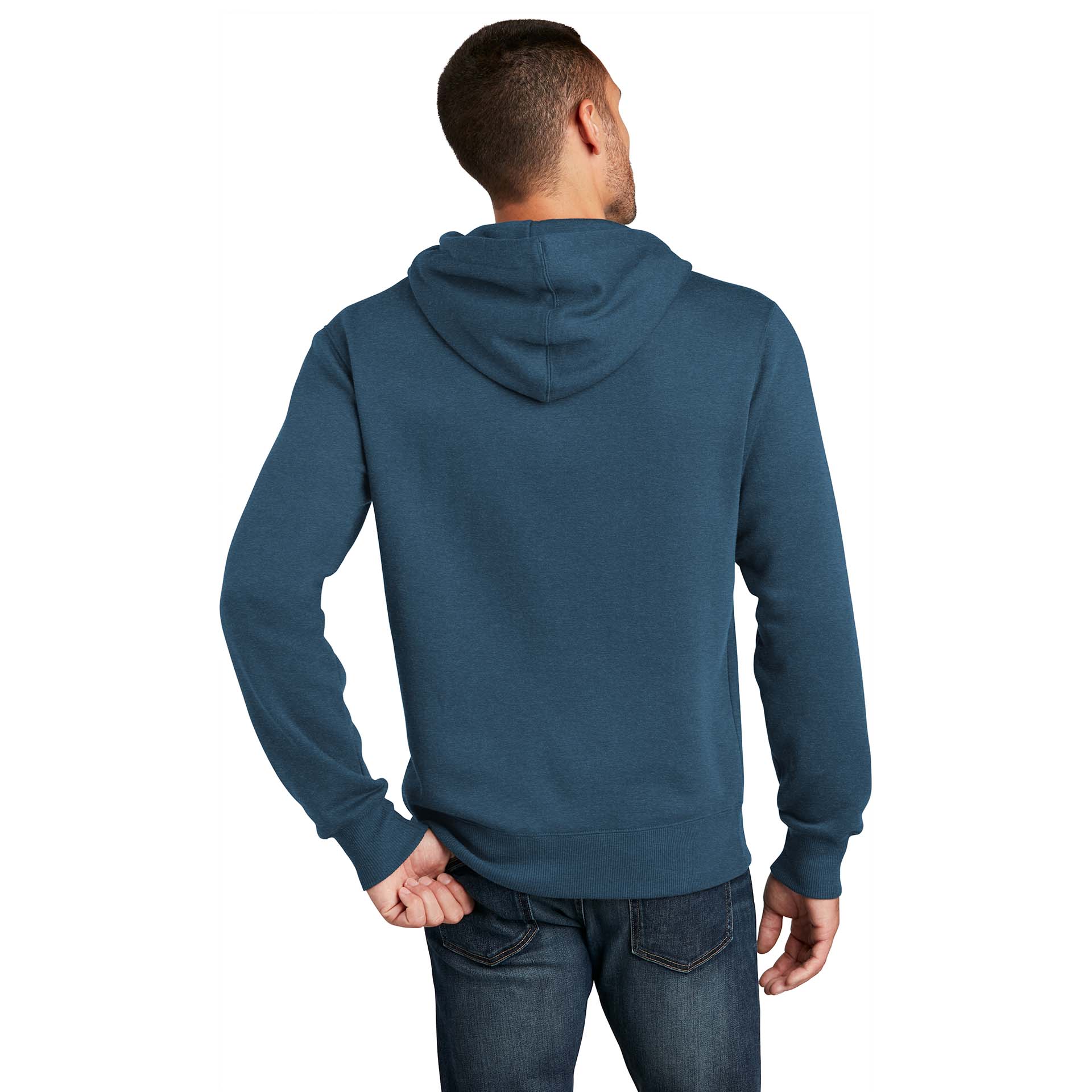 District DT1101 Perfect Weight Fleece Hoodie - Heathered Poseidon Blue ...