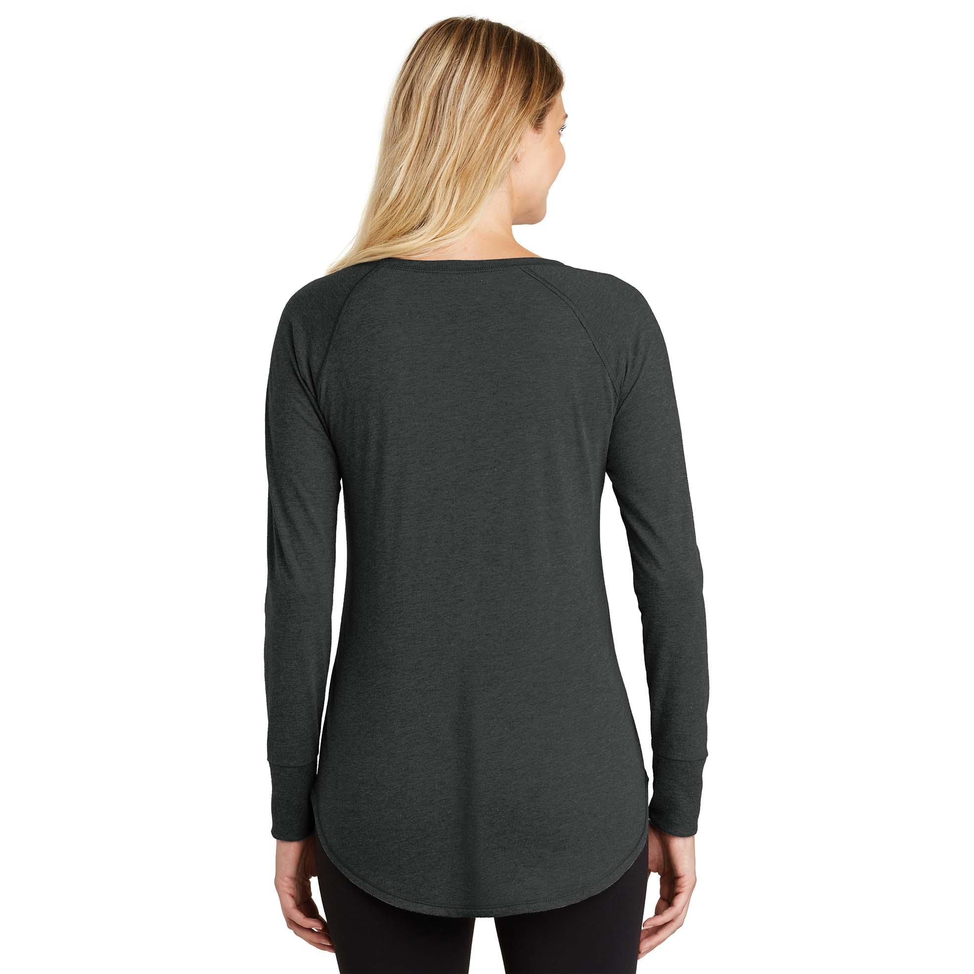 District DT132L Women's Perfect Tri Long Sleeve Tunic Tee - Black Frost ...