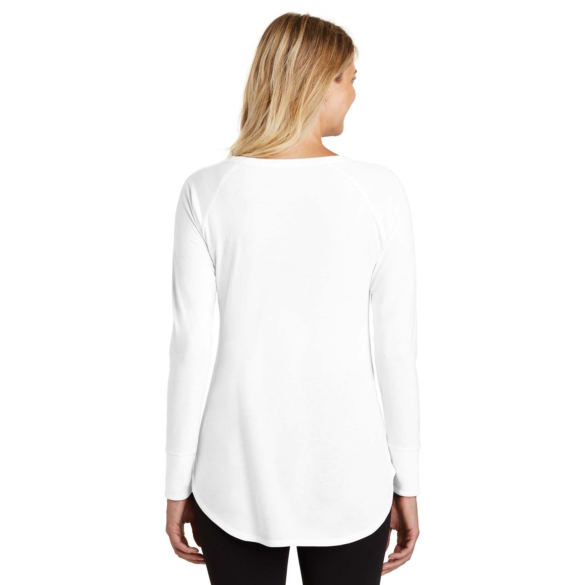 District DT132L Women's Perfect Tri Long Sleeve Tunic Tee - White ...