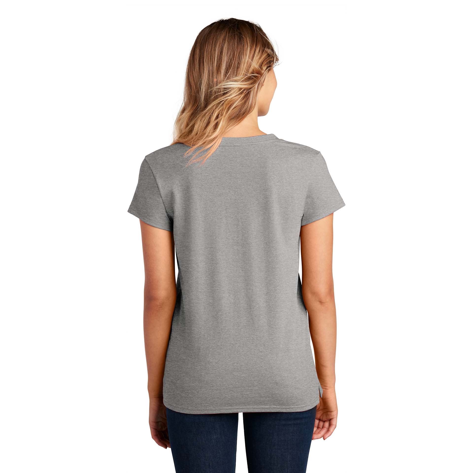 District DT8001 Women's Re-Tee V-Neck - Light Heather Grey | Full Source