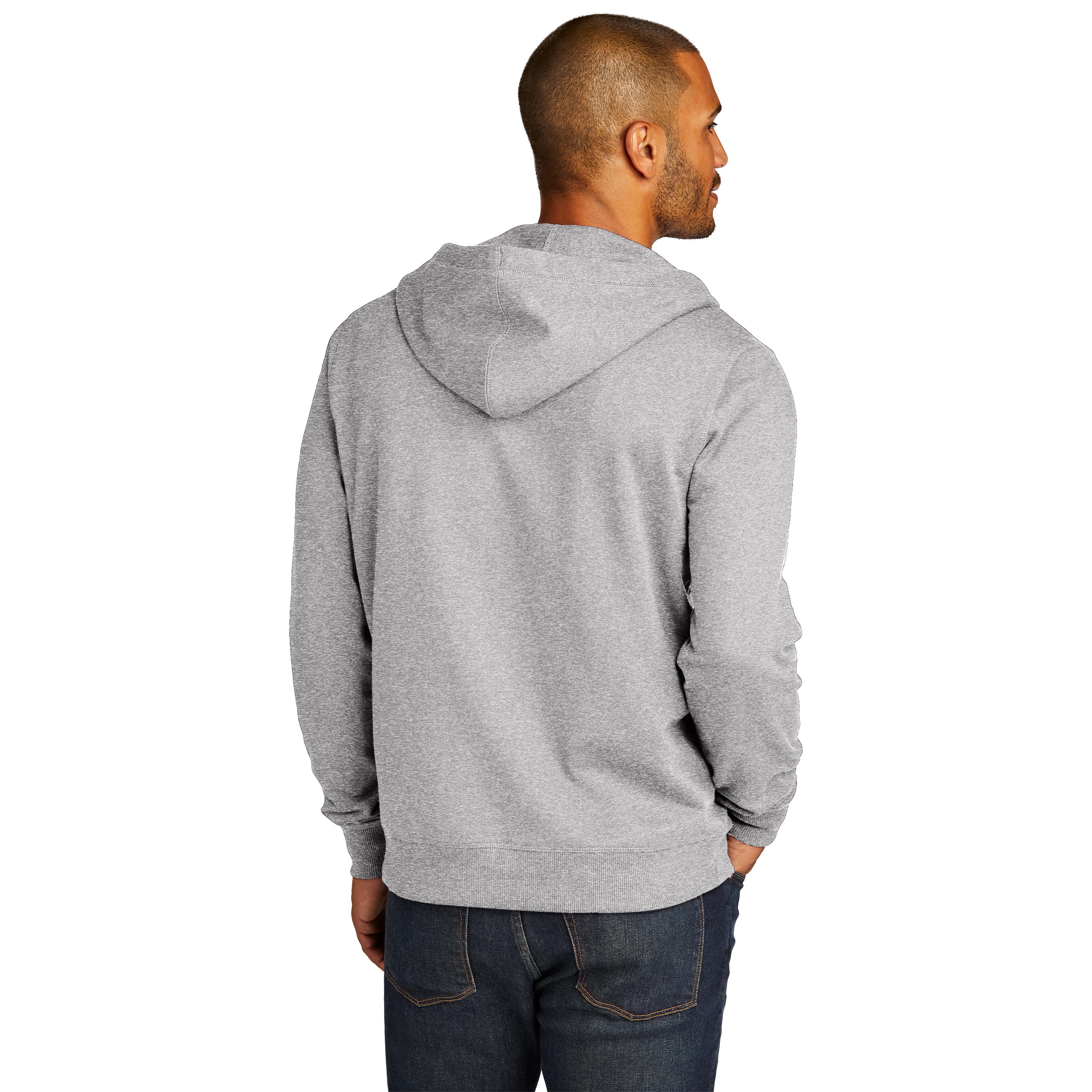 District DT8102 Re-Fleece Full-Zip Hoodie - Light Heather Grey | Full ...