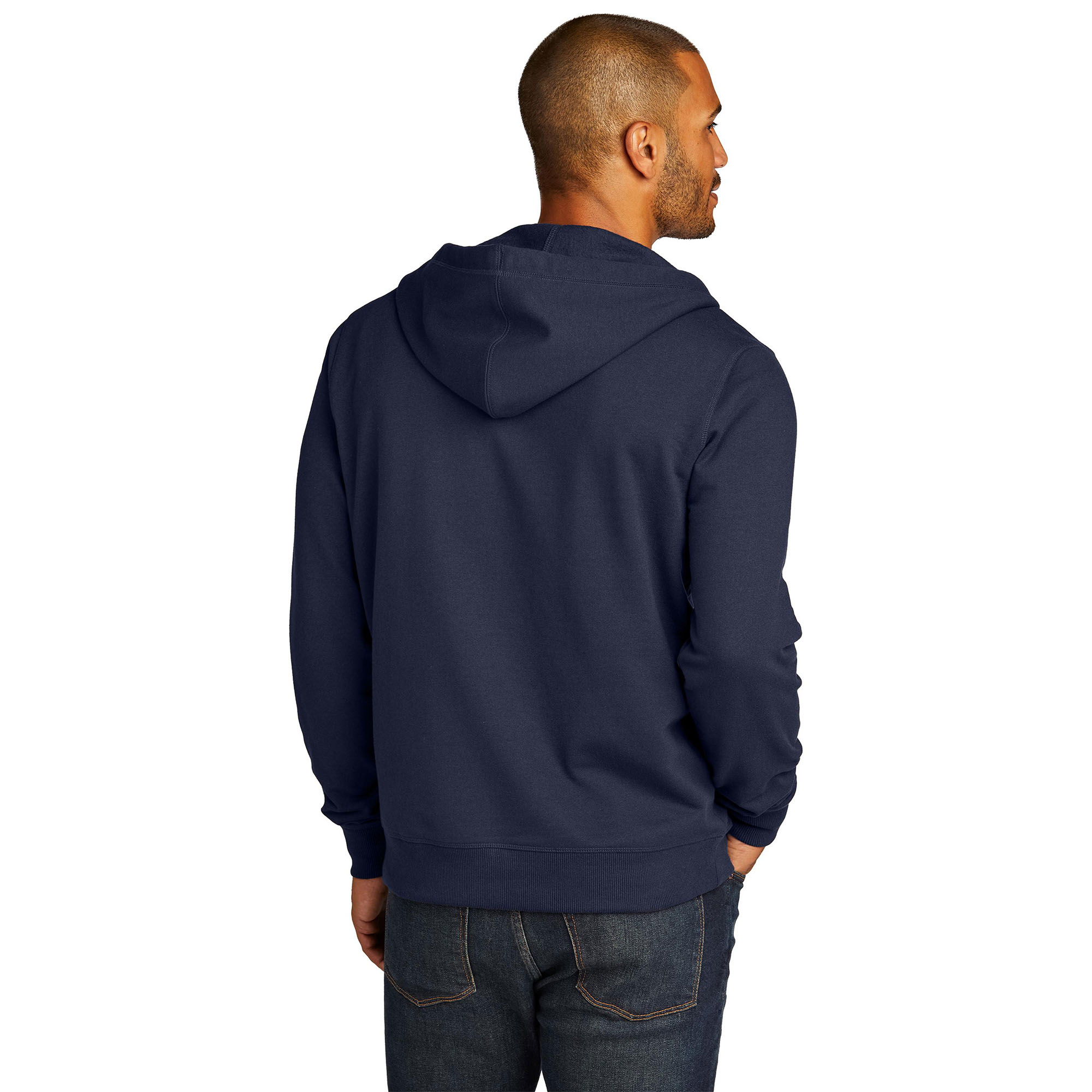 District DT8102 Re-Fleece Full-Zip Hoodie - True Navy | Full Source