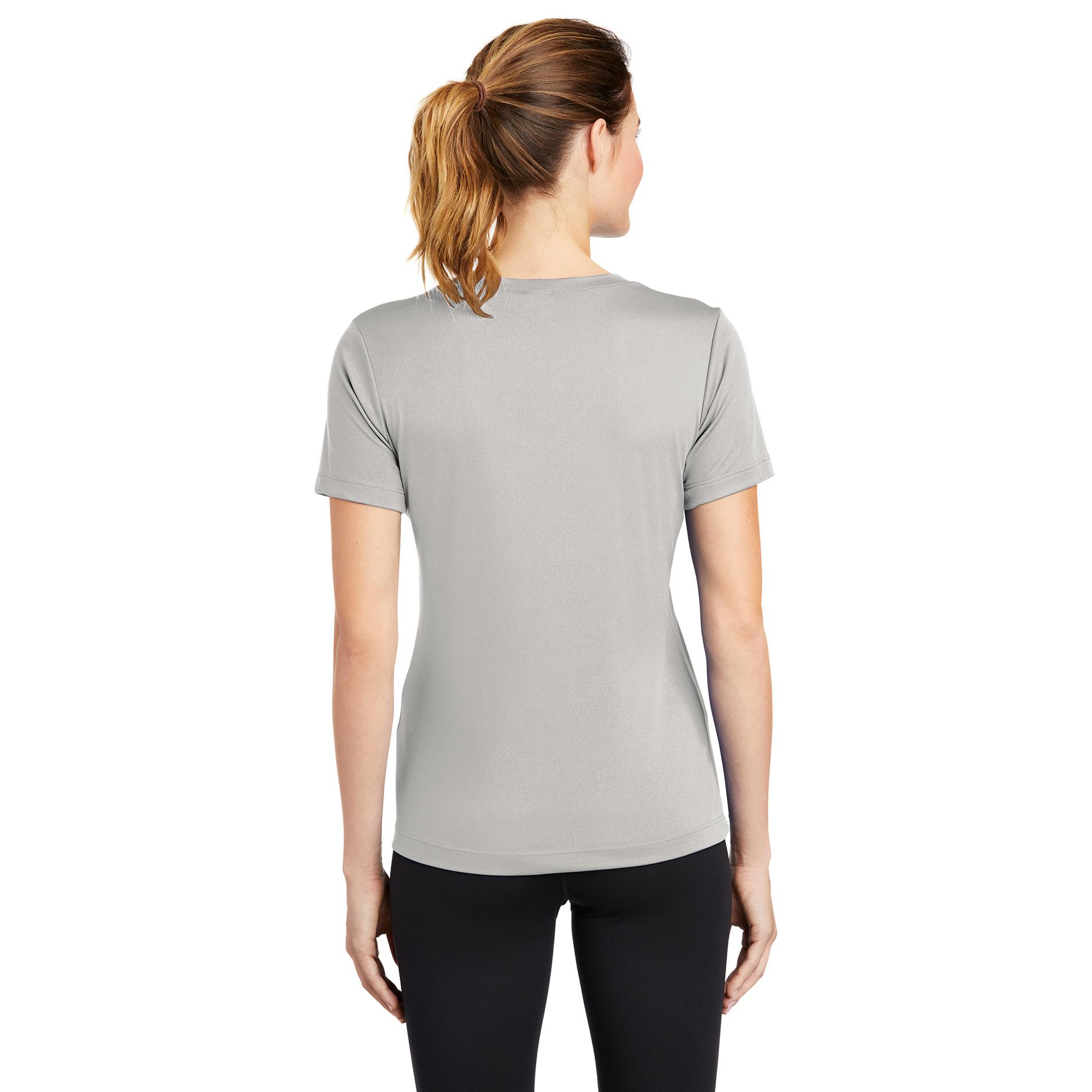 SportTek LST353 Ladies VNeck PosiCharge Competitor Tee Silver