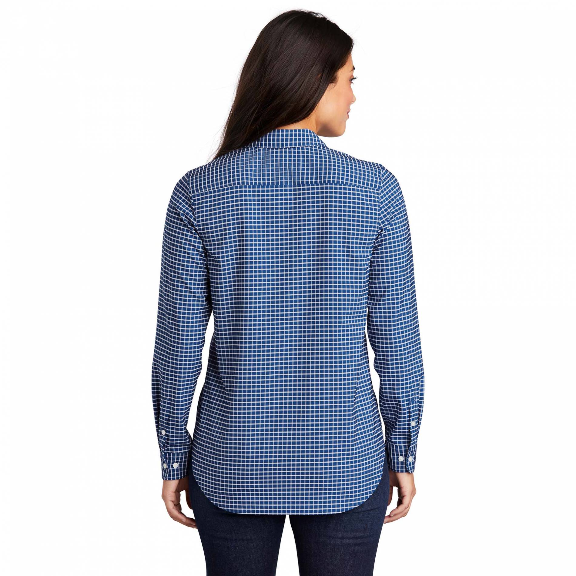 Port Authority LW680 Ladies City Stretch Tunic - True Blue/White | Full ...