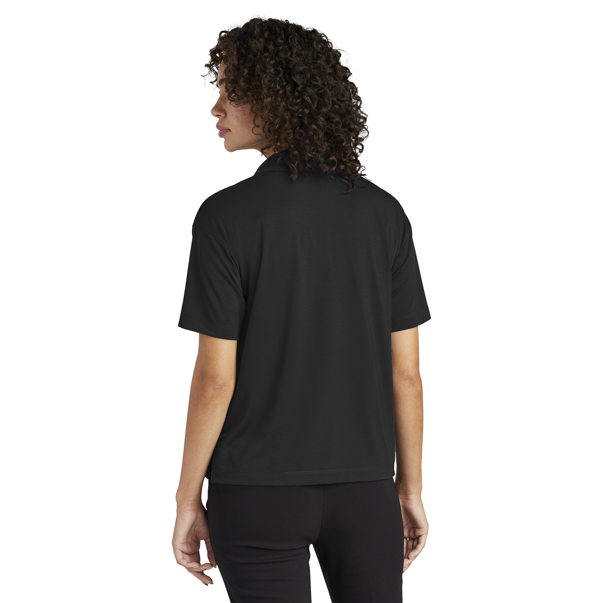 Mercer+Mettle MM1015 Women's Stretch Jersey Polo - Deep Black | Full Source