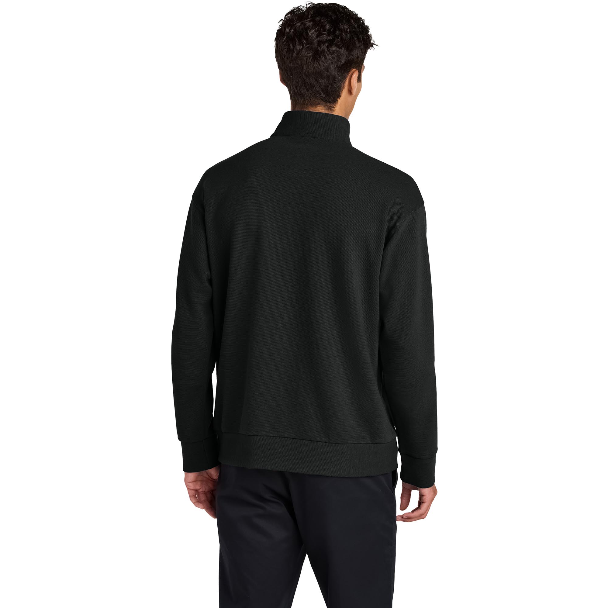 Mercer+Mettle MM3040 Linear Texture 1/4-Zip - Deep Black | Full Source